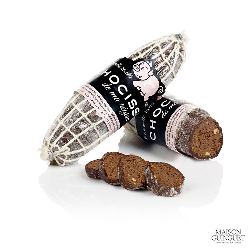 Saucisson au Chocolat au Noir & Piment d'Espelette 100g | Les Gourmandises  d'Amatxi