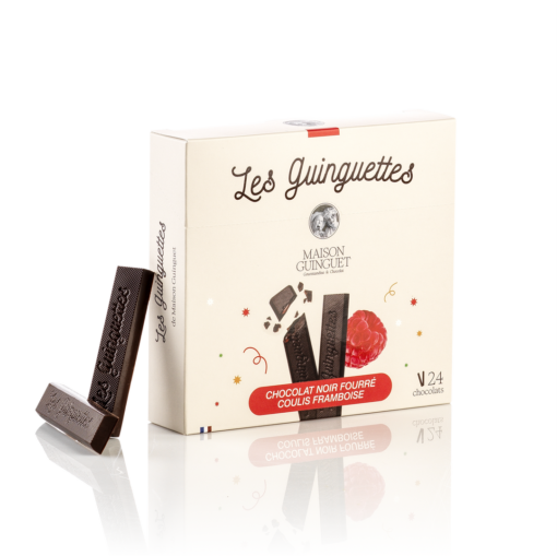 LES GUINGUETTES CHOCOLAT NOIR FOURRÉES COULIS FRAMBOISE